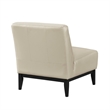 Hoy Accent Chair- Beige Top Grain Leather- Black Solid Wood Legs