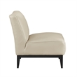 Hoy Accent Chair- Beige Top Grain Leather- Black Solid Wood Legs