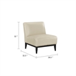 Hoy Accent Chair- Beige Top Grain Leather- Black Solid Wood Legs