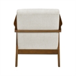 Ary Armchair- Beige Chenille Cushion- Chestnut Brown Solid Rubberwood