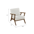 Ary Armchair- Beige Chenille Cushion- Chestnut Brown Solid Rubberwood