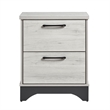 Wly Nightstand- 2 Drawers with Wide Black Handles- White Oak & Gray