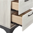 Wly Nightstand- 2 Drawers with Wide Black Handles- White Oak & Gray