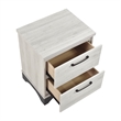 Wly Nightstand- 2 Drawers with Wide Black Handles- White Oak & Gray
