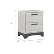 Wly Nightstand- 2 Drawers with Wide Black Handles- White Oak & Gray