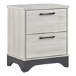 Wly Nightstand- 2 Drawers with Wide Black Handles- White Oak & Gray