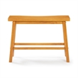 Amber Counter Height Bench- Backless Seat- Honey Oak Brown Acacia Wood