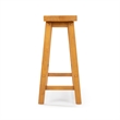 Amber Counter Height Bench- Backless Seat- Honey Oak Brown Acacia Wood