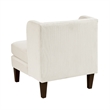 Feya Accent Chair w Lumbar Pillow- Channeled Beige Corduroy- Brown Legs