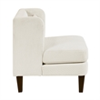 Feya Accent Chair w Lumbar Pillow- Channeled Beige Corduroy- Brown Legs