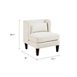 Feya Accent Chair w Lumbar Pillow- Channeled Beige Corduroy- Brown Legs