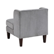 Feya Accent Chair w Pillow- Channeled Dark Gray Corduroy- Brown Legs