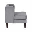 Feya Accent Chair w Pillow- Channeled Dark Gray Corduroy- Brown Legs