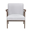 Cathy Accent Chair- Gray Polyester Cushions- Walnut Brown Rubberwood
