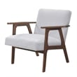 Cathy Accent Chair- Gray Polyester Cushions- Walnut Brown Rubberwood