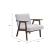 Cathy Accent Chair- Gray Polyester Cushions- Walnut Brown Rubberwood