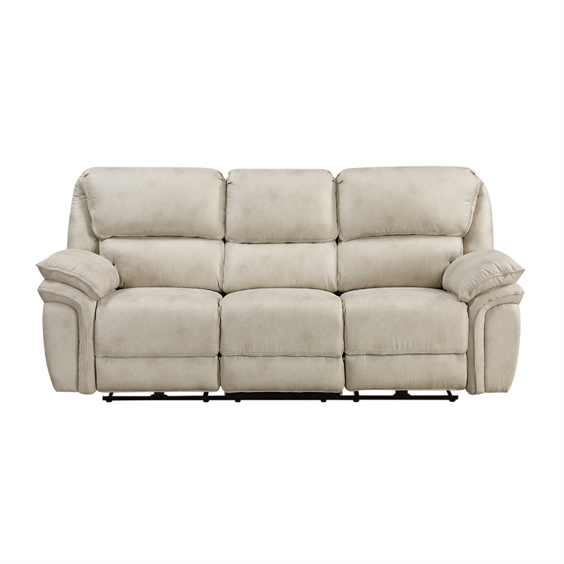 Tony Power Reclining Sofa w USB Ports- Sand Brown Microfiber and Foam