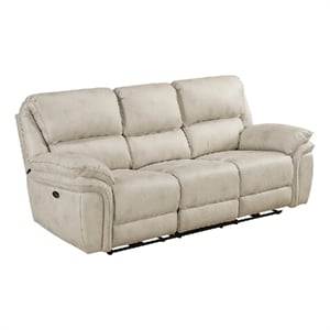 Tony Power Reclining Sofa w USB Ports- Sand Brown Microfiber and Foam