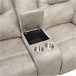 Lily Manual Reclining Loveseat w Center Console- Polished Pewter Gray