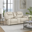Lily Manual Reclining Loveseat w Center Console- Polished Pewter Gray