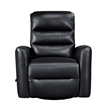 Demy Swivel Glider Manual Reclining Chair- Black Faux Leather Cushions