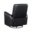 Demy Swivel Glider Manual Reclining Chair- Black Faux Leather Cushions