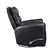 Demy Swivel Glider Manual Reclining Chair- Black Faux Leather Cushions