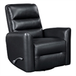 Demy Swivel Glider Manual Reclining Chair- Black Faux Leather Cushions