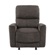 Ray Rocker Manual Reclining Chair- Chocolate Brown Polished Microfiber