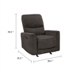 Ray Rocker Manual Reclining Chair- Chocolate Brown Polished Microfiber