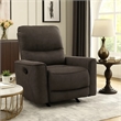 Ray Rocker Manual Reclining Chair- Chocolate Brown Polished Microfiber