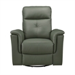 Rem Swivel Glider Manual Reclining Chair- Green Top Grain Leather