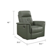 Rem Swivel Glider Manual Reclining Chair- Green Top Grain Leather