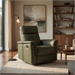 Rem Swivel Glider Manual Reclining Chair- Green Top Grain Leather