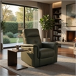 Rem Swivel Glider Manual Reclining Chair- Green Top Grain Leather