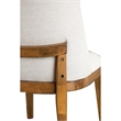 Ramie Side Dining Chair Set of 2- Wingback Chestnut Wood- White Fabric
