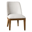 Ramie Side Dining Chair Set of 2- Wingback Chestnut Wood- White Fabric