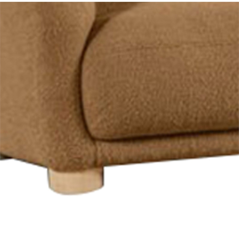 Oliver Loveseat with Round Sloped Arms- Soft Brown Boucle 68 Inch