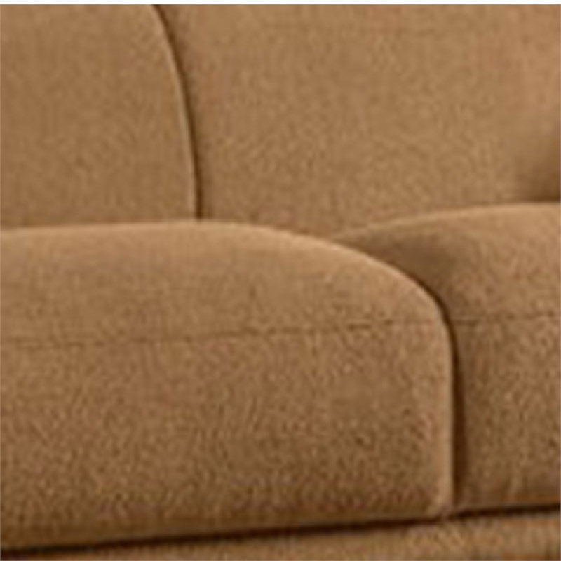 Oliver Sofa with Round Back Sloped Arms- Soft Brown Boucle 88 Inch