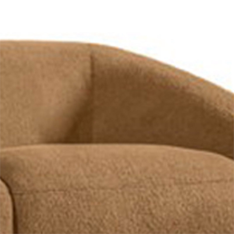 Oliver Sofa with Round Back Sloped Arms- Soft Brown Boucle 88 Inch