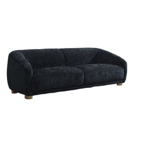 Oliver Loveseat with Round Sloped Arms- Soft Black Chenille 68 Inch