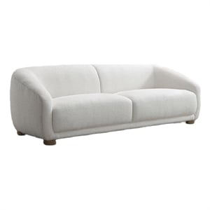 Oliver Loveseat with Round Back Sloped Arms- Soft White Boucle 68 Inch