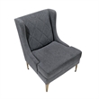 Svy Wingback Accent Chair- Dark Gray Chenille Cushion- Gold Metal Legs