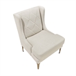 Svy Wingback Accent Chair- Taupe Chenille Cushion- Gold Metal Legs