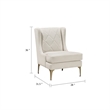 Svy Wingback Accent Chair- Taupe Chenille Cushion- Gold Metal Legs