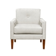 Bei Armchair- Beige Chenille Cushion- Walnut Brown Solid Wood