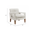 Bei Armchair- Beige Chenille Cushion- Walnut Brown Solid Wood