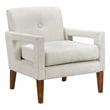 Bei Armchair- Beige Chenille Cushion- Walnut Brown Solid Wood