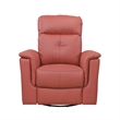 Rem Swivel Glider Manual Reclining Chair- Coral Red Top Grain Leather