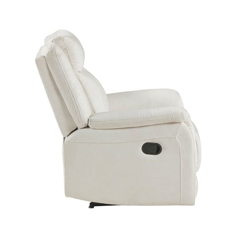 Nez Manual Reclining Chair- Contrast Edges- Beige Polished Microfiber